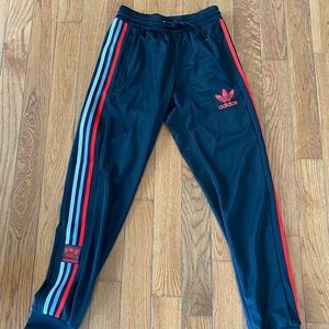 Black with red stripe Adidas sweatpants